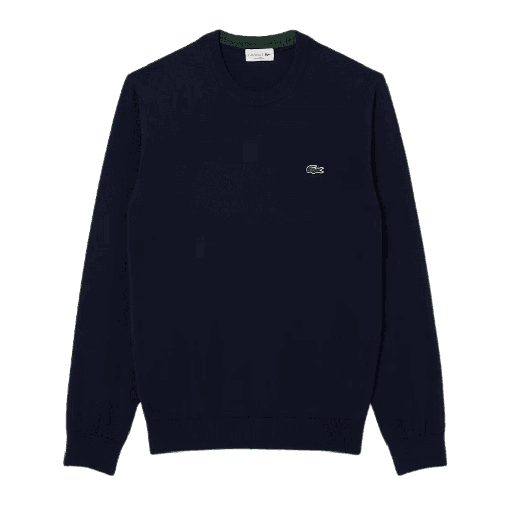 Lacoste Monochrome Crew Neck Sweater Navy Blue