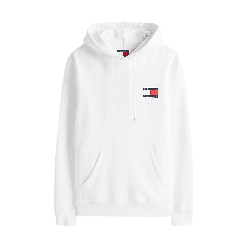 Tommy Jeans Essential Flag Logo Hoody White