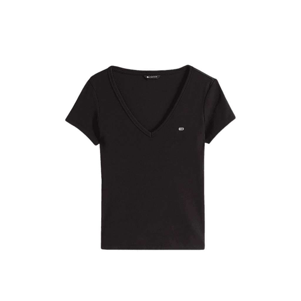 Tommy Jeans Essential V Neck Slim Fit T-Shirt Black