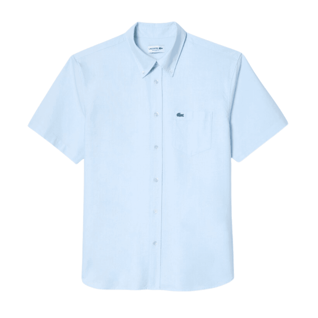 Lacoste Regular Fit Short Sleeve Oxford Shirt White/Overview