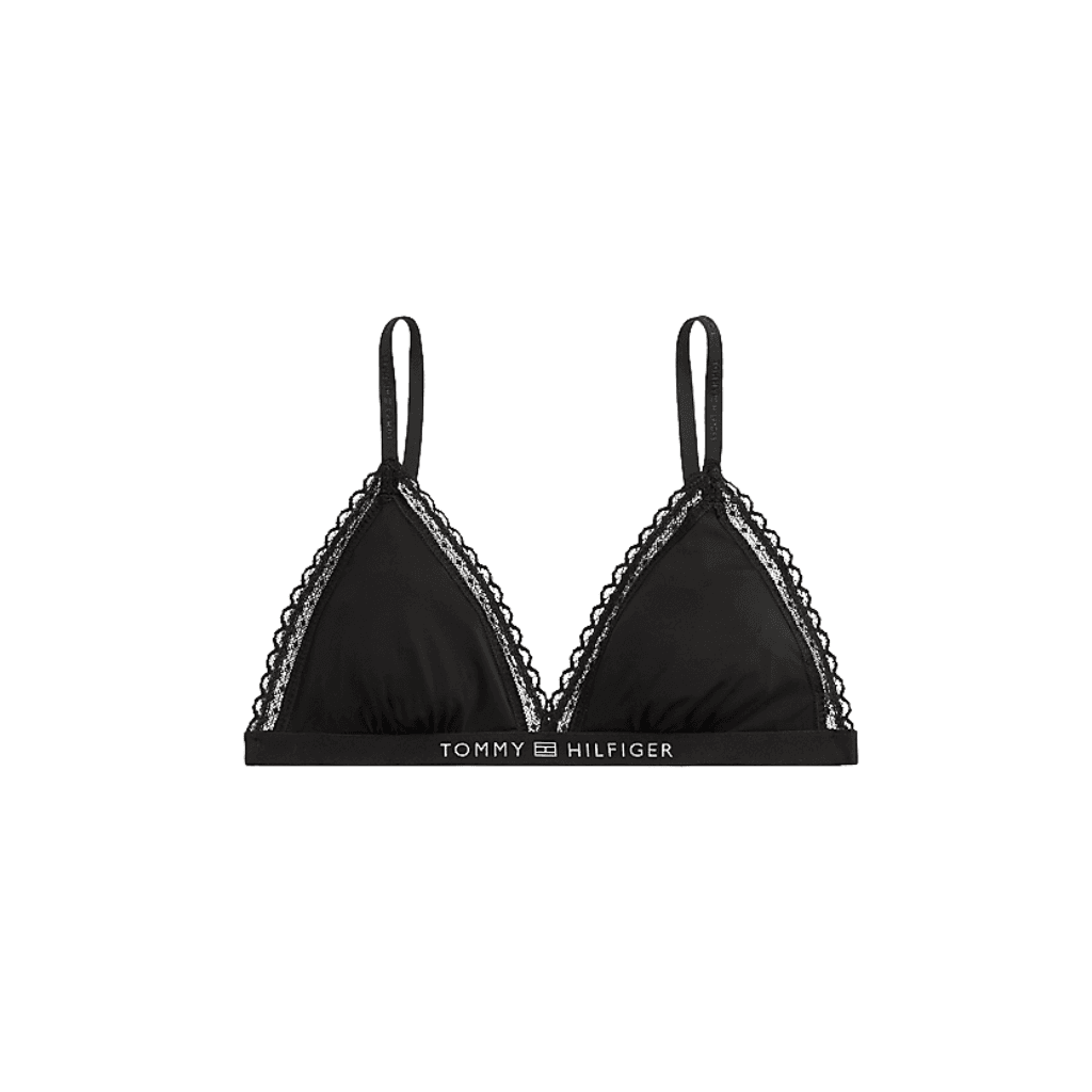 Tommy Hilfiger Lace Unlined Triangle Bra Black
