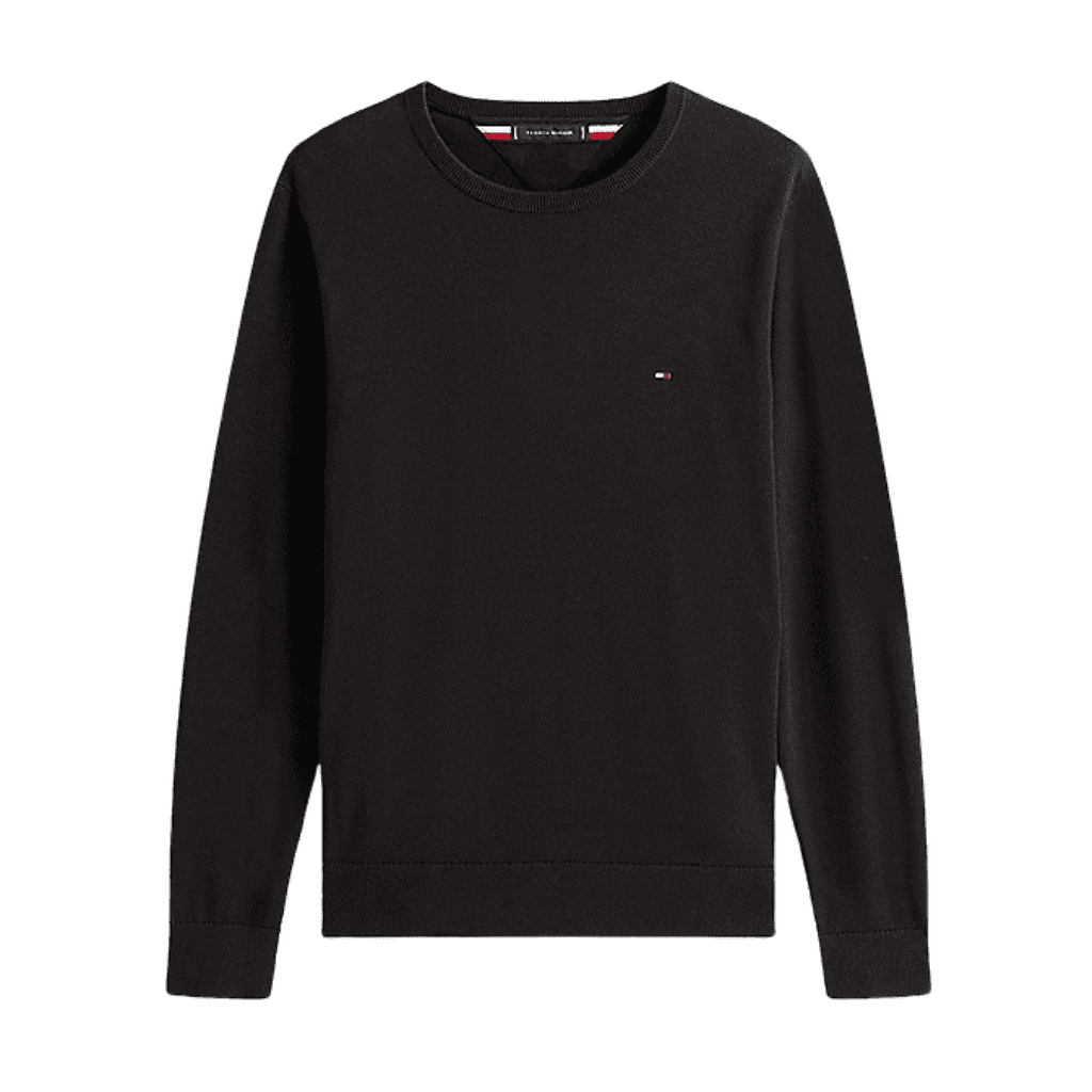 Tommy Hilfiger Flag Crew Neck Jumper Black