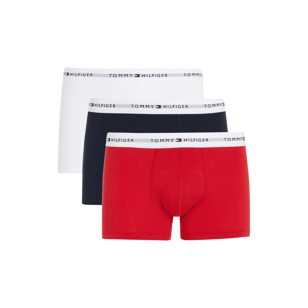 Tommy Hilfiger 3 Pack Trunks Dessert Sky/White/Primary Red