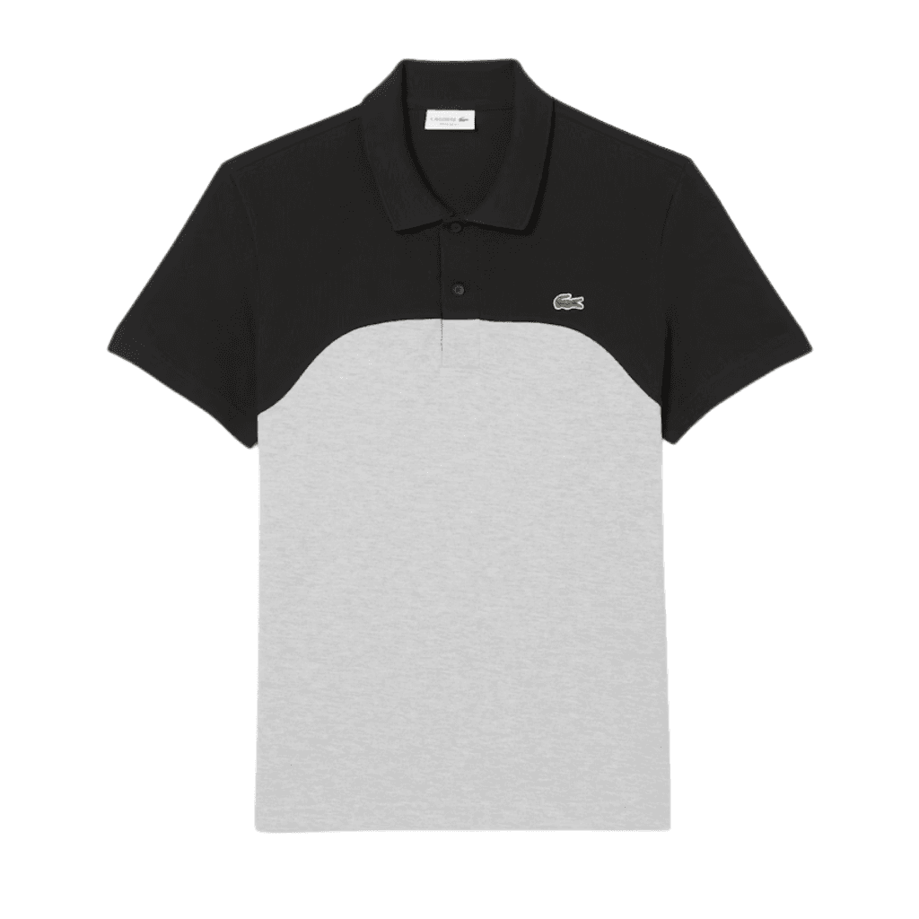 Lacoste L.12.12 Regular Fit Stretch Polo Shirt Silver Chine/Black-Black