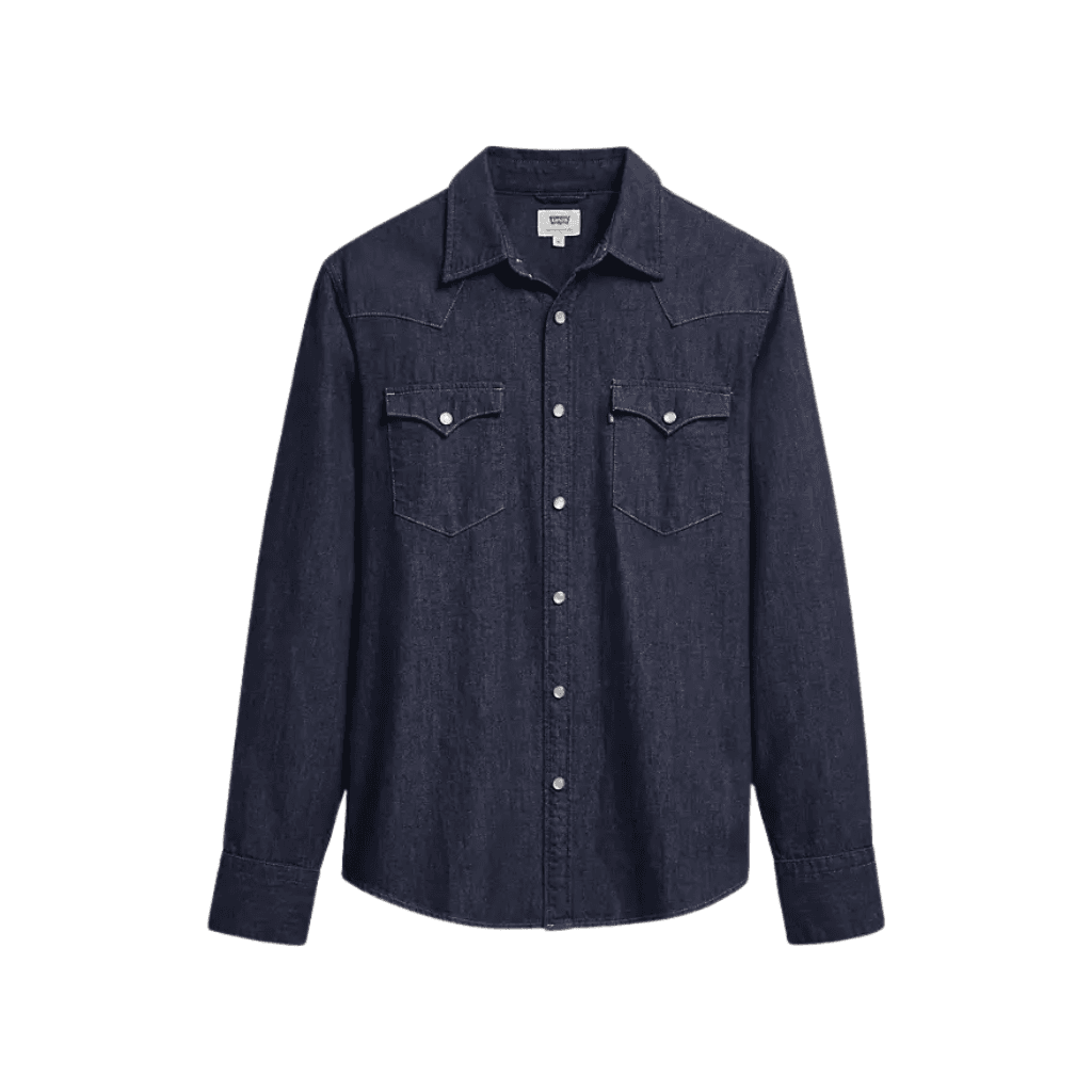 Levi's Barstow Standard Western Shirt Red Cast Rinse Marbled Blue