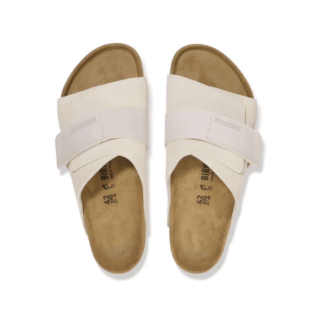 Birkenstock Kyoto Nubuck Leather/Suede Antique White Narrow