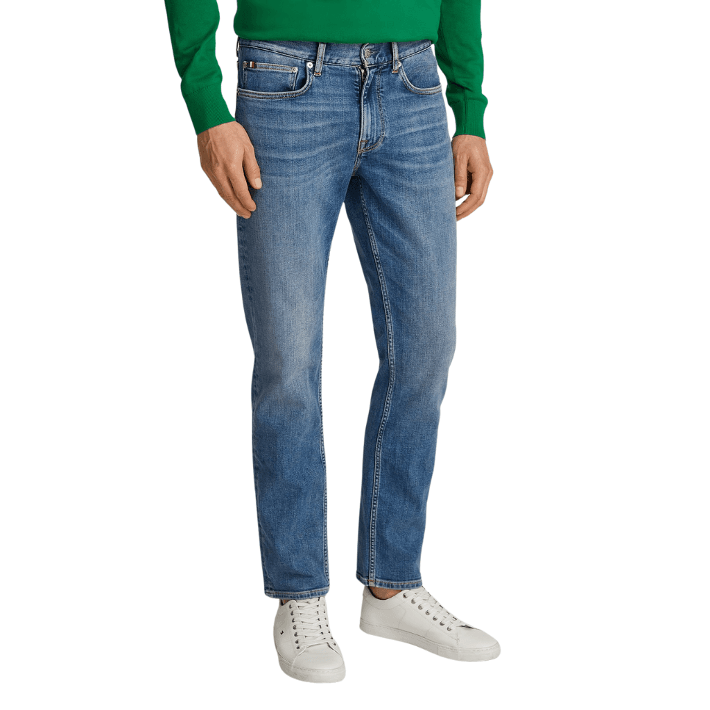 Tommy Hilfiger Denton Faded Straight Leg Jeans Light Blue