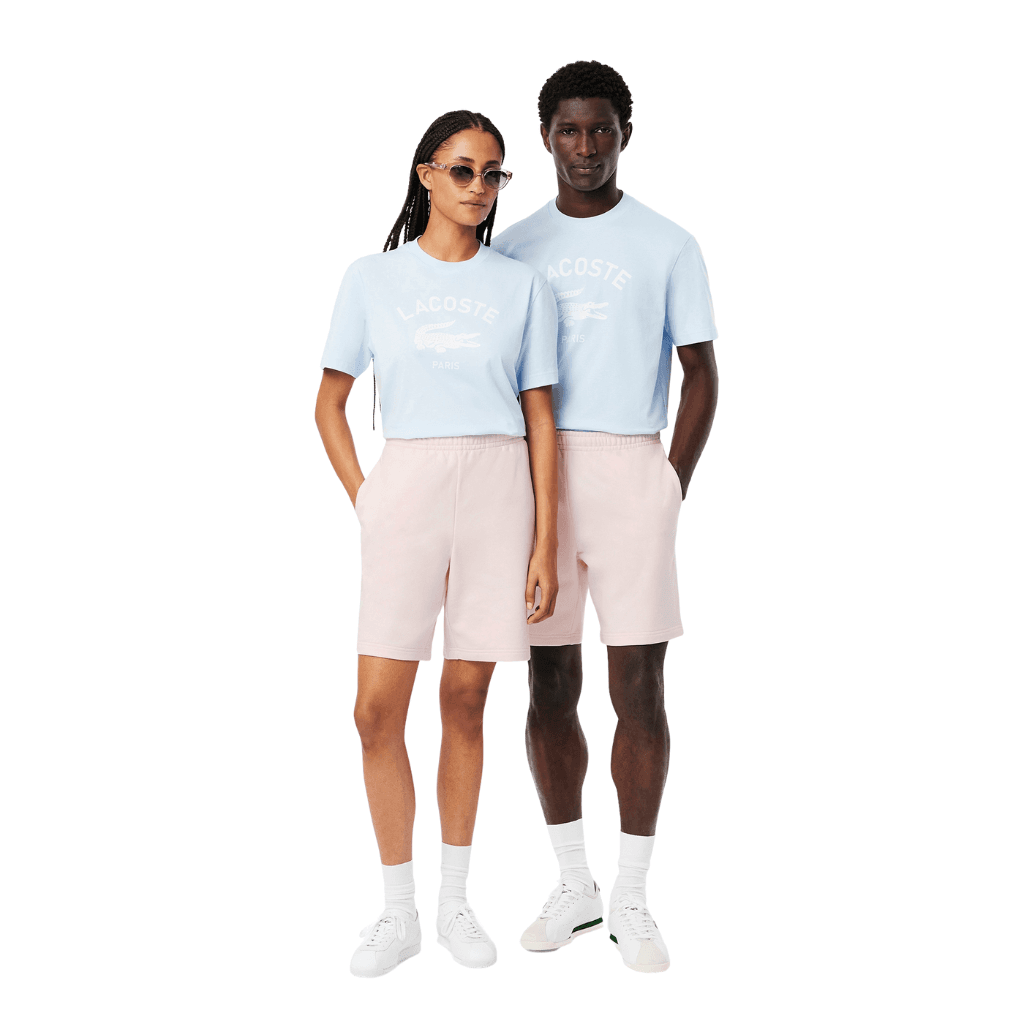 Lacoste Printed Fleece Shorts Flamingo