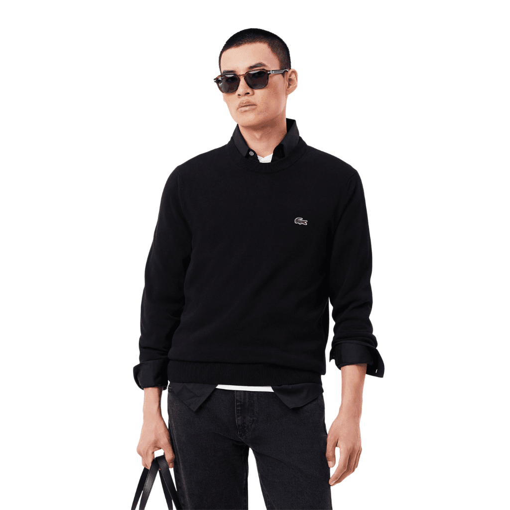 Lacoste Monochrome Crew Neck Sweater Black