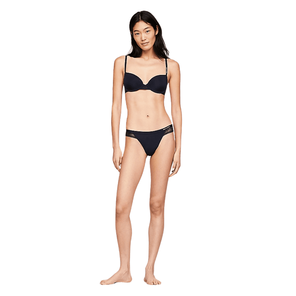 Tommy Hilfiger Lace Trim Balconette Bra Desert Sky