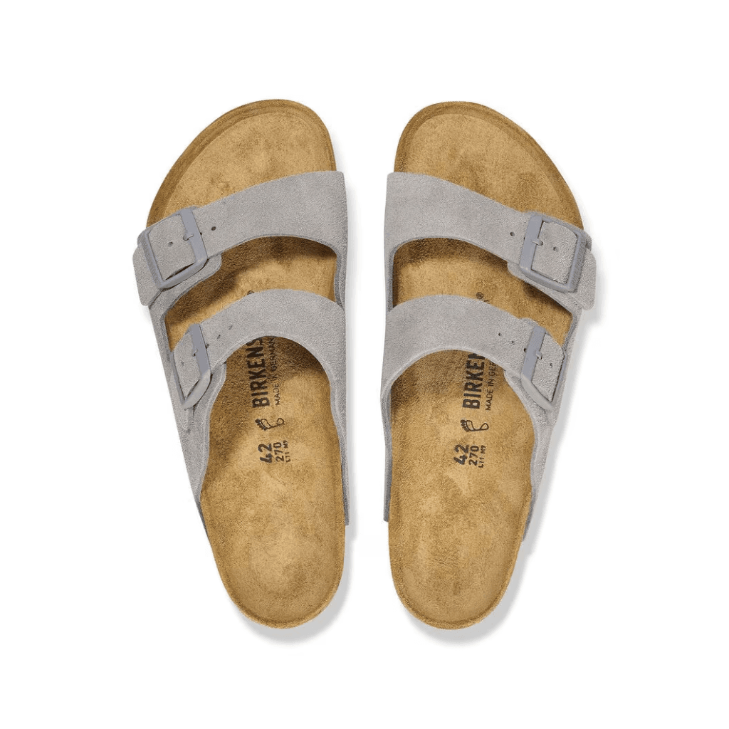 Birkenstock Arizona Suede Leather Stone Coin Narrow