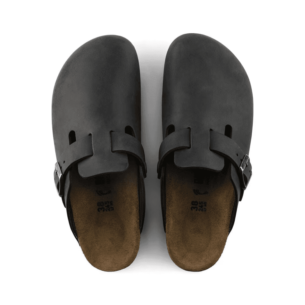 Birkenstock Boston Natural Leather Oiled Black Narrow