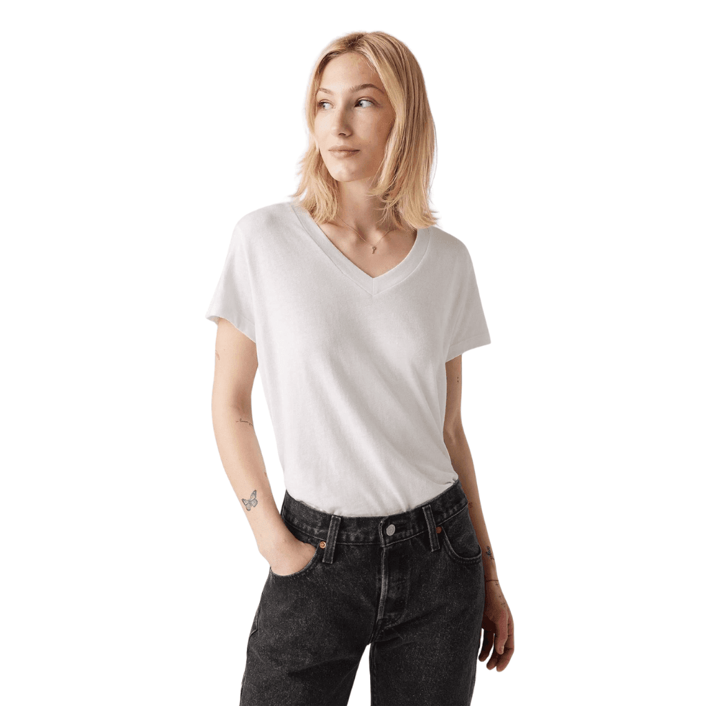 Levi's Boxy V Neck Tee White