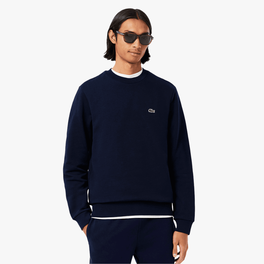 Lacoste Classic Fit Cotton Fleece Sweatshirt Navy Blue