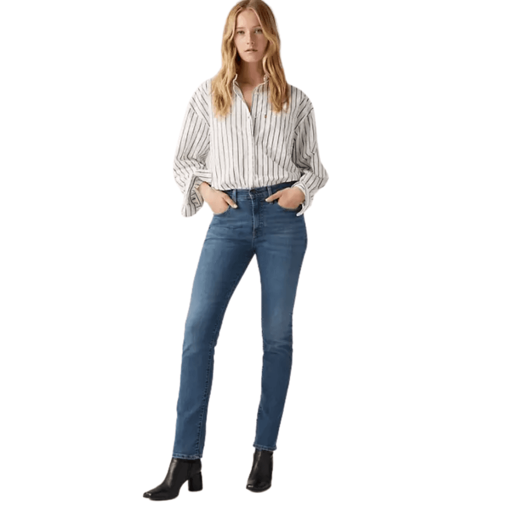 Levi's 724 High Rise Straight Jeans Blue Wave Dark