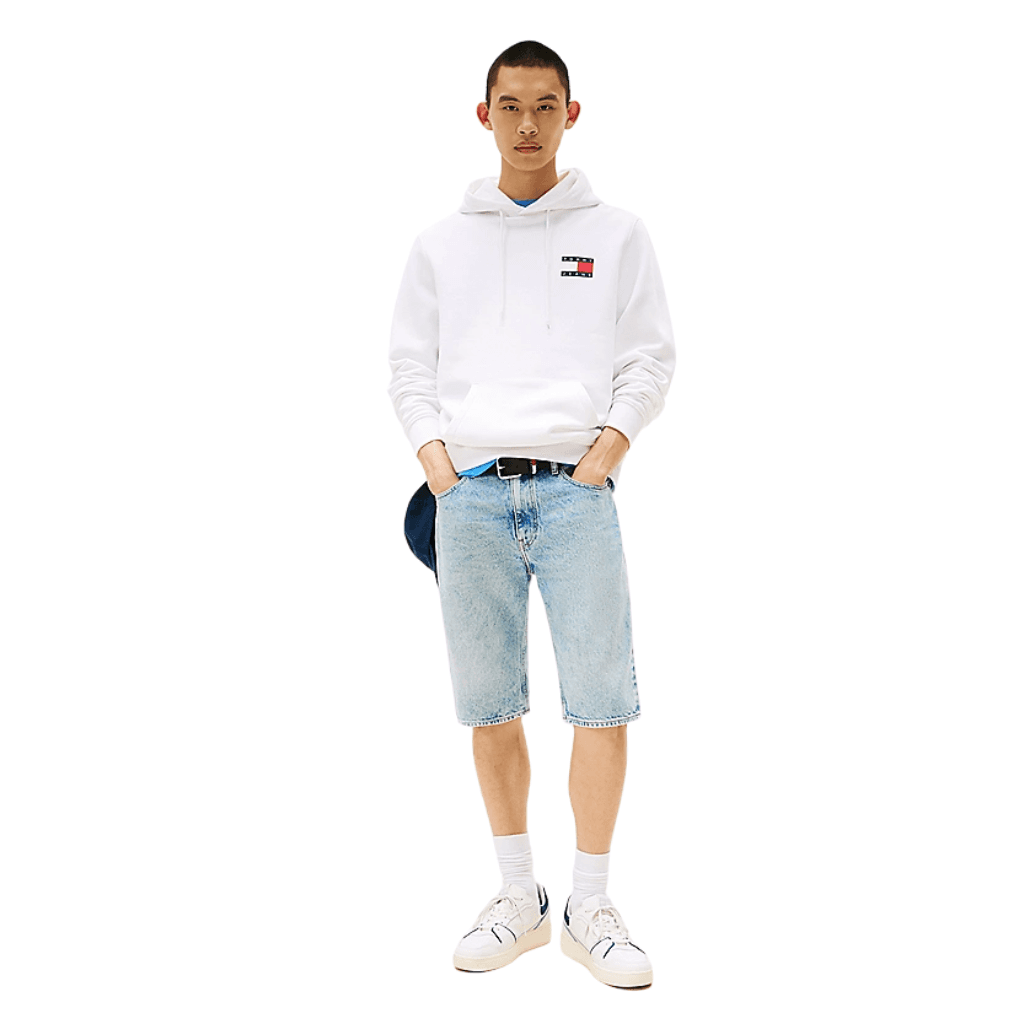 Tommy Jeans Essential Flag Logo Hoody White