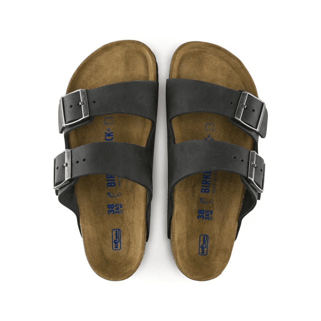 Birkenstock Arizona Soft Footbed Natural Leather Oiled Black Regular