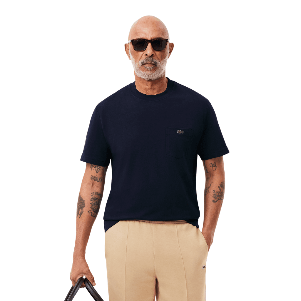 Lacoste Midweight Jersey Pocket T-Shirt Navy Blue