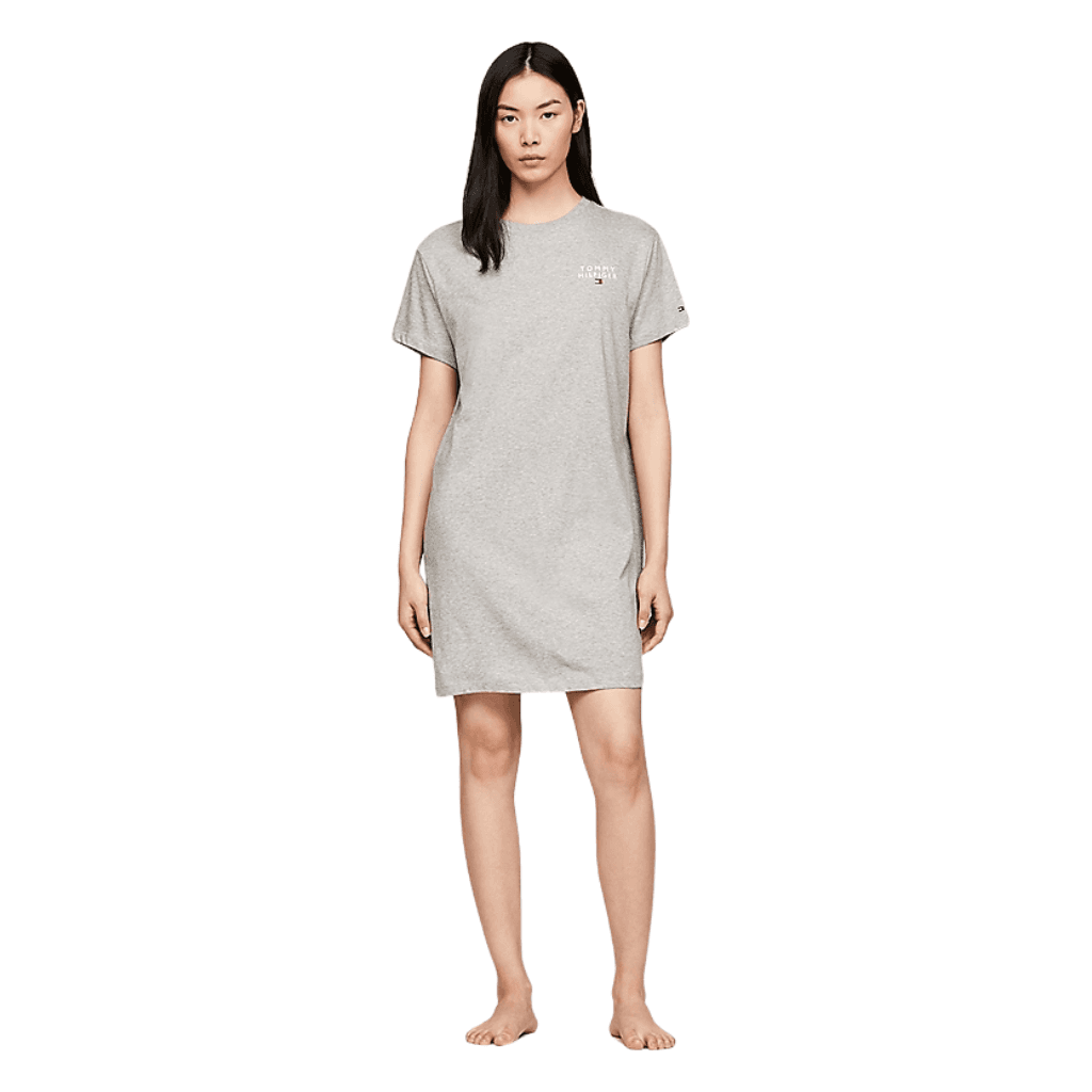 Tommy Hilfiger Short Sleeve T-Shirt Dress Light Grey Heather