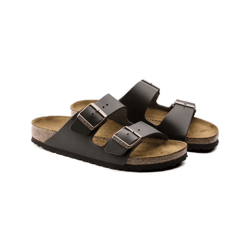 Birkenstock Arizona Natural Leather Dark Brown Narrow