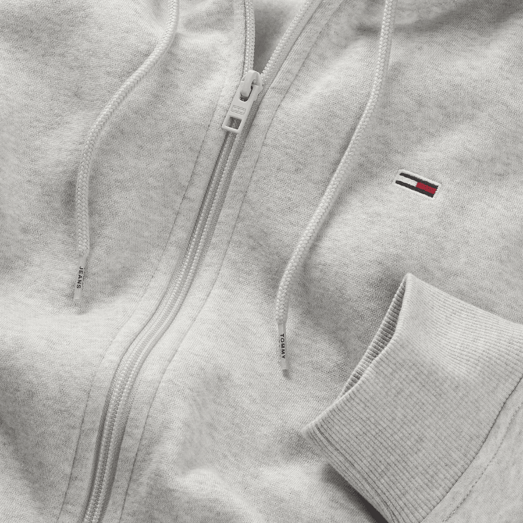 Tommy Jeans Regular S Flag Zip-Thru Hoody Silver Grey Heather