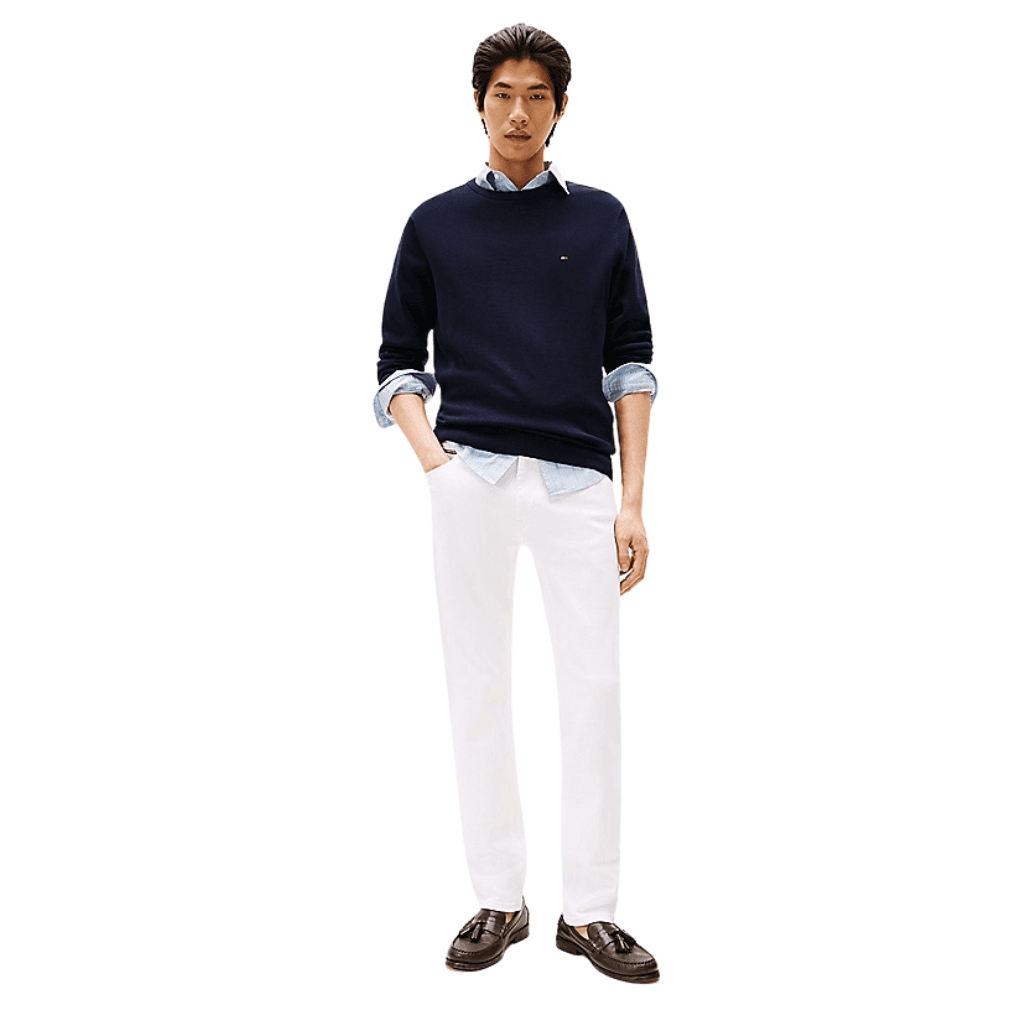 Tommy Hilfiger Flag Crew Neck Jumper Desert Sky