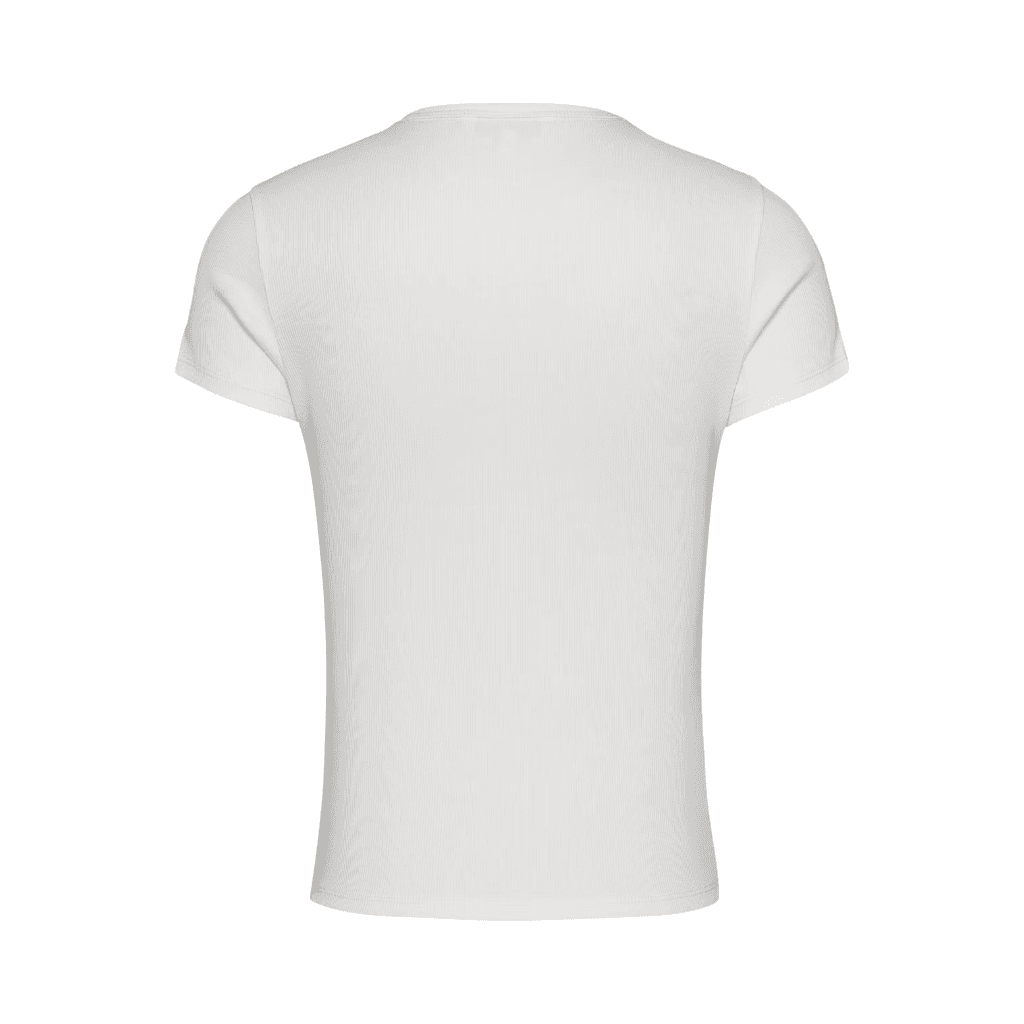 Tommy Jeans Slim Essential Ribbed T-Shirt White