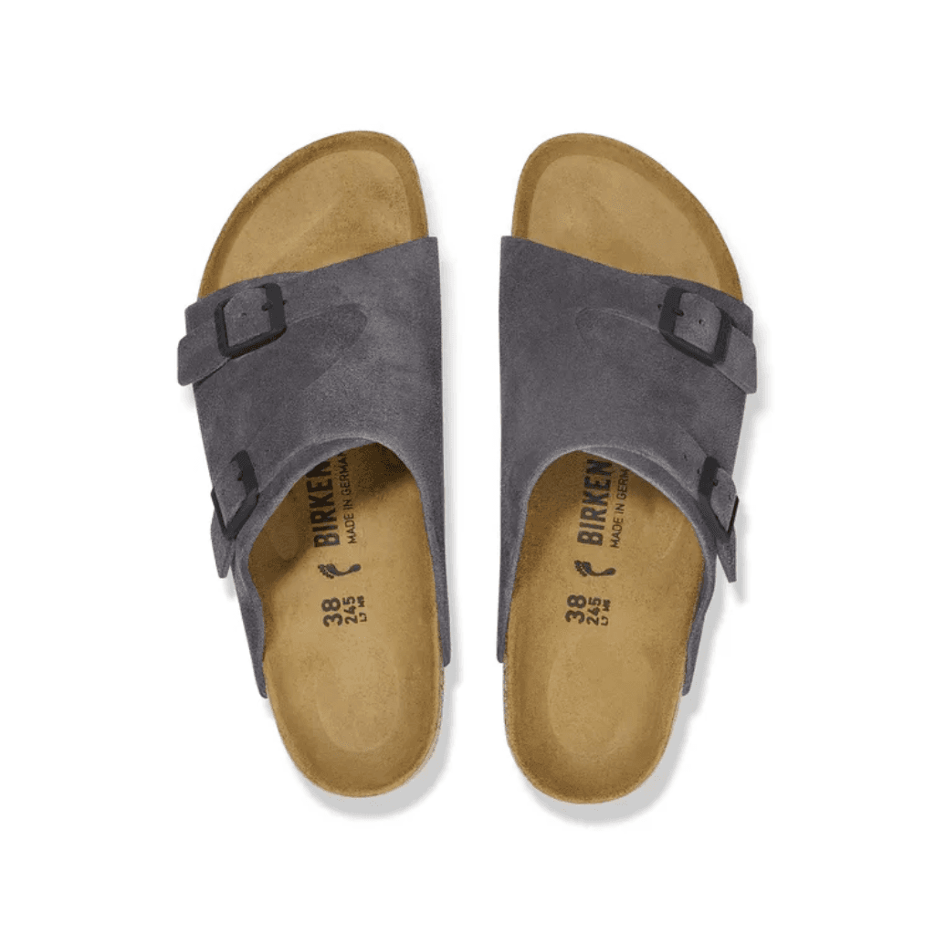 Birkenstock Zurich Suede Leather Velvet Grey Narrow