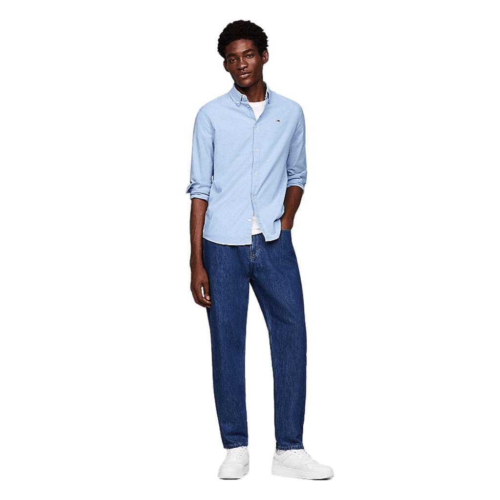 Tommy Jeans Slim Fit Stretch Oxford Shirt Perfume Blue