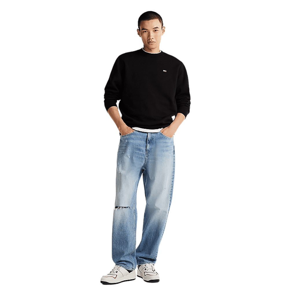 Tommy Jeans Flag Crew Neck Sweatshirt Black