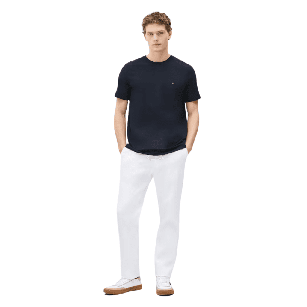 Tommy Hilfiger Flag Embroidered Crew T-Shirt Desert Sky