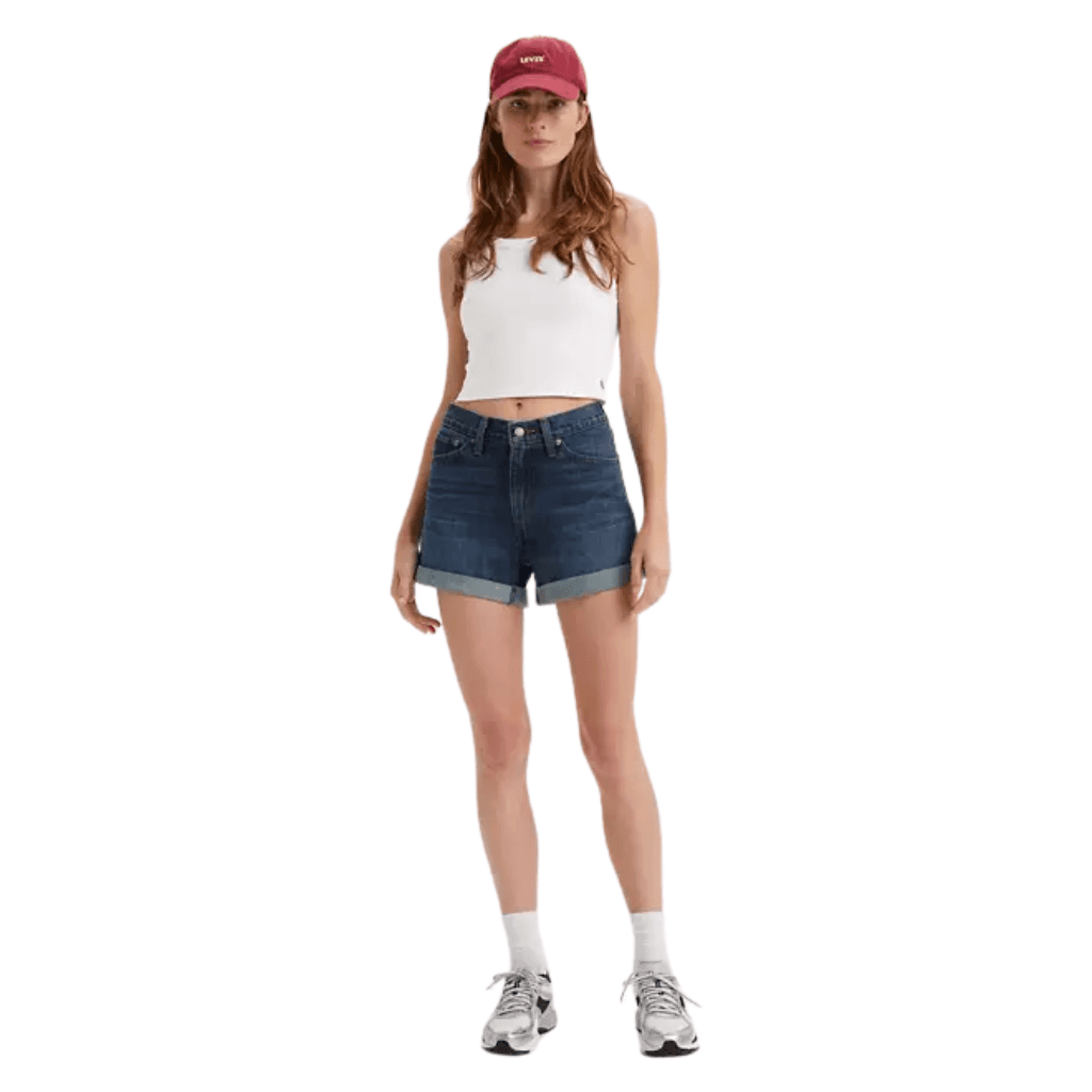 Levi's Rolled 80s Mom Short Taking The Stairs