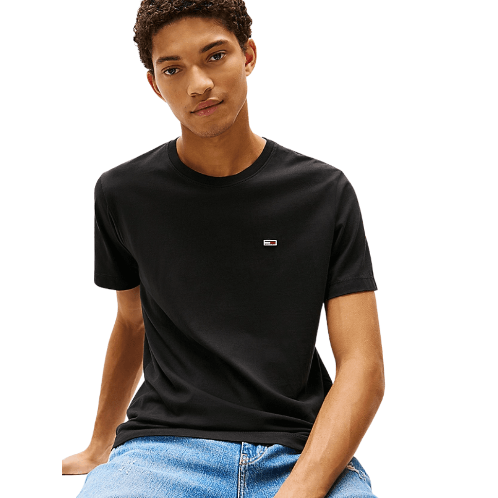 Tommy Jeans Slim Jersey Cotton T-Shirt Black