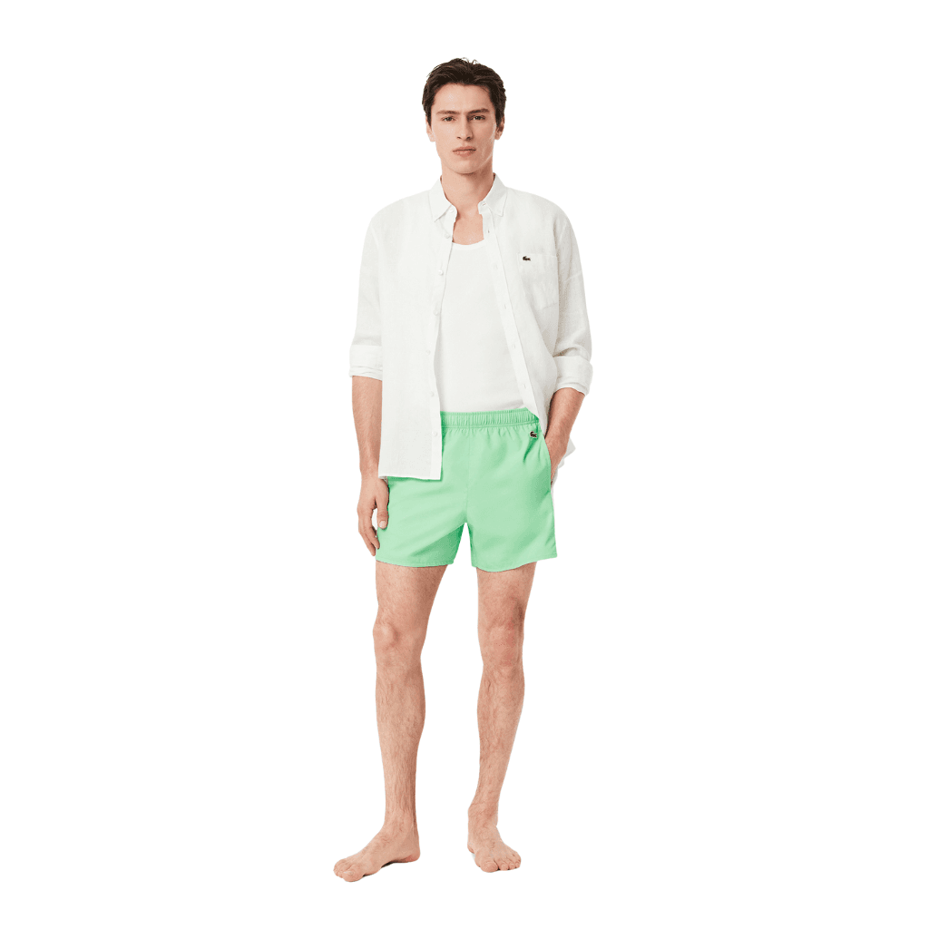 Lacoste Monochrome Swim Shorts White/Green