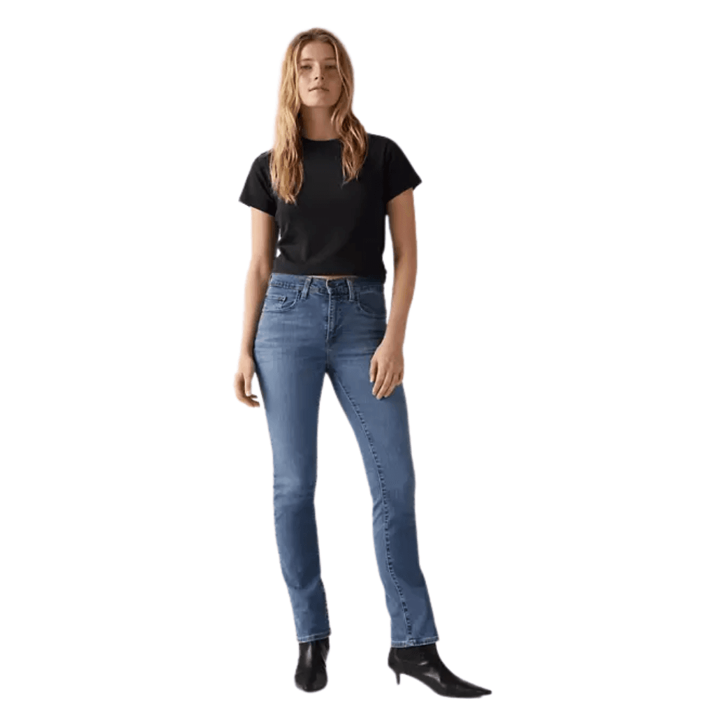 Levi's 724 High Rise Straight Jeans Blue Wave Mid