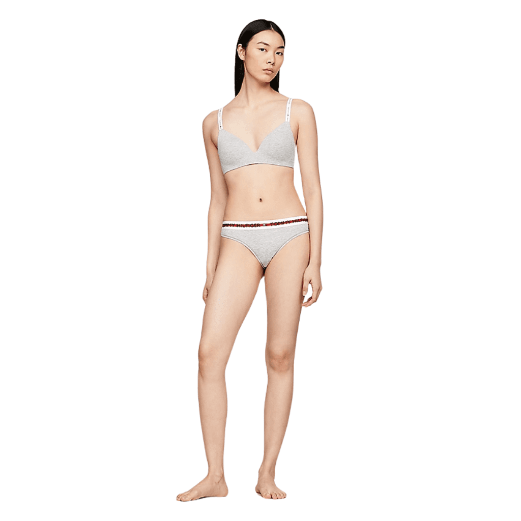 Tommy Hilfiger Lightly Lined Triangle Bra Light Grey Heather