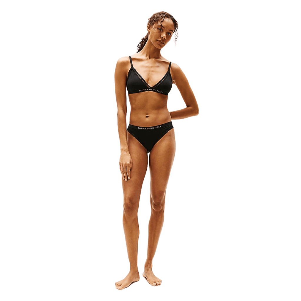 Tommy Hilfiger Lace Unlined Triangle Bra Black