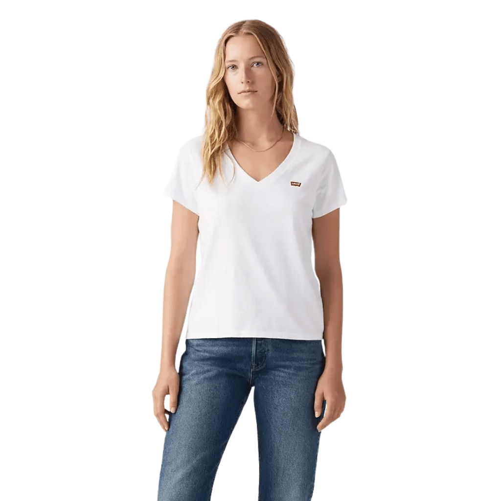 Levi's Perfect Slub V Neck Tee Bright White