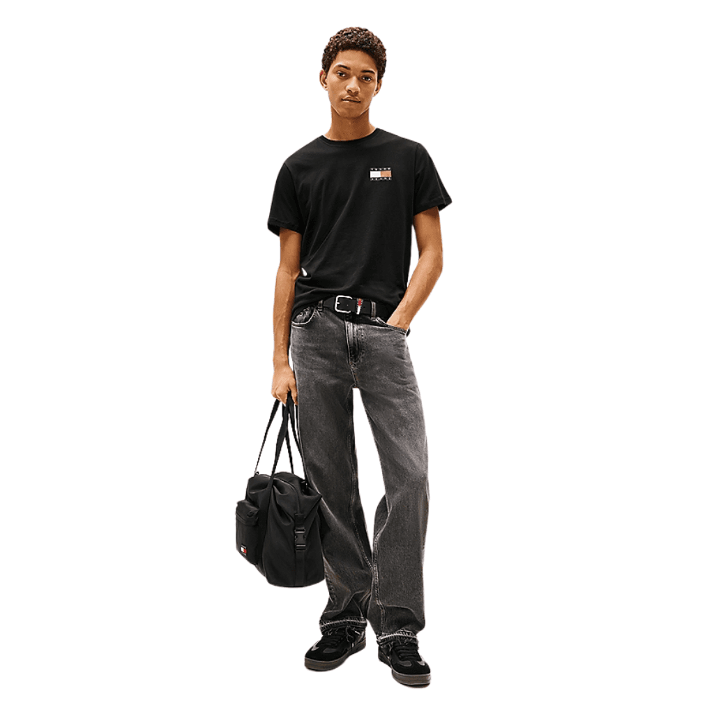 Tommy Jeans Slim Essential Flag T-Shirt Black