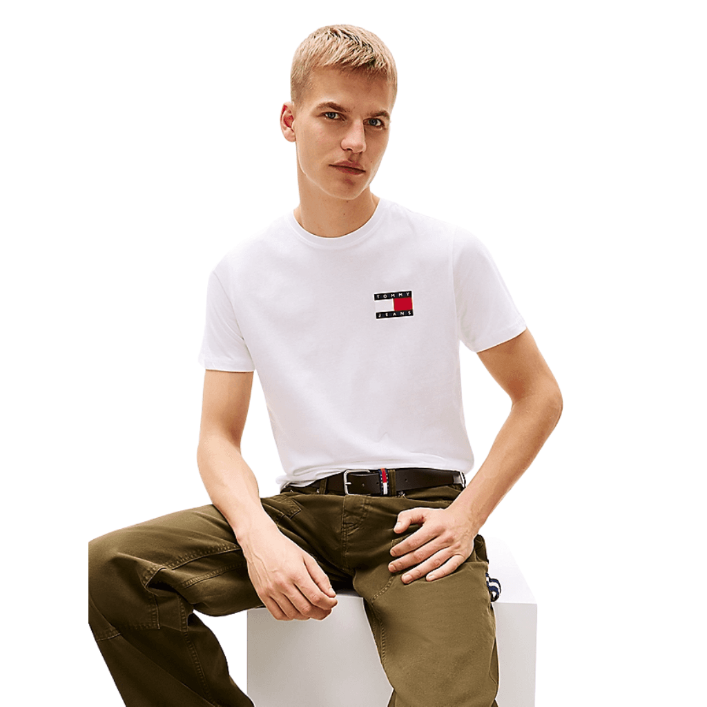 Tommy Jeans Slim Essential Flag T-Shirt White