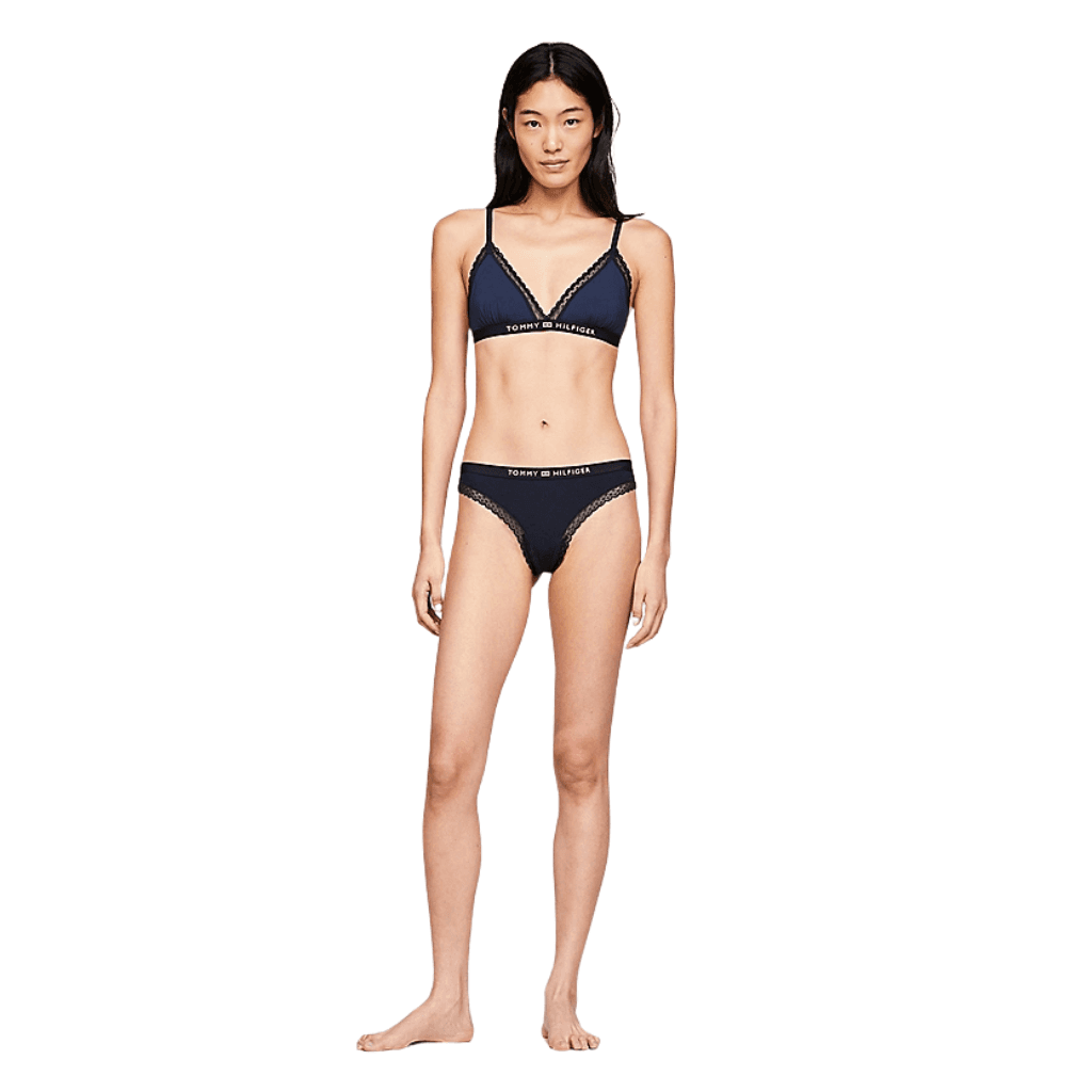 Tommy Hilfiger Logo Lace Thong Briefs Desert Sky