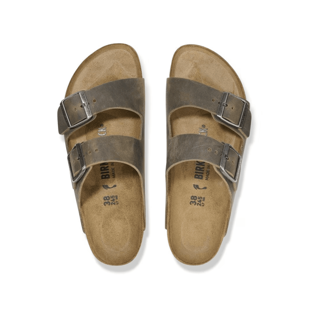 Birkenstock Arizona Natural Leather Oiled Faded Khaki Regular