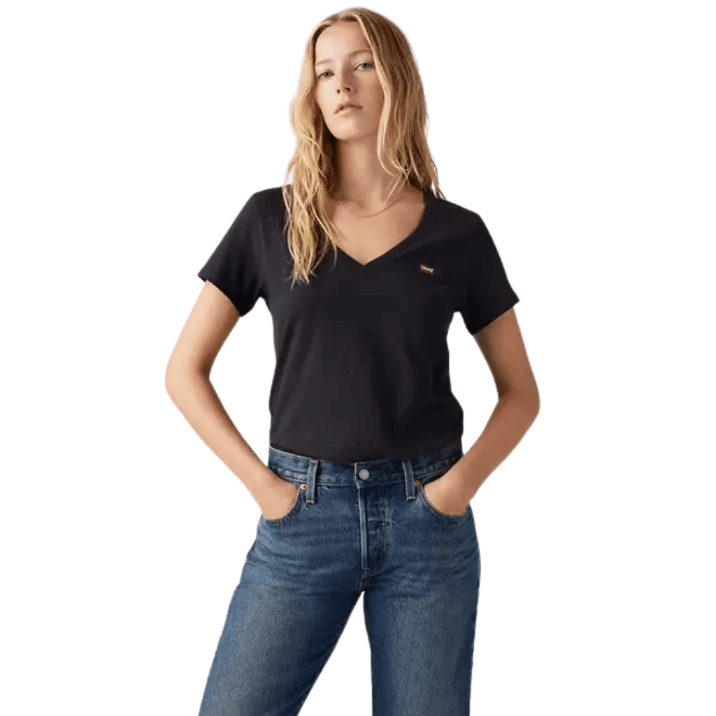Levi's Perfect Slub V Neck Tee Anthracite Night
