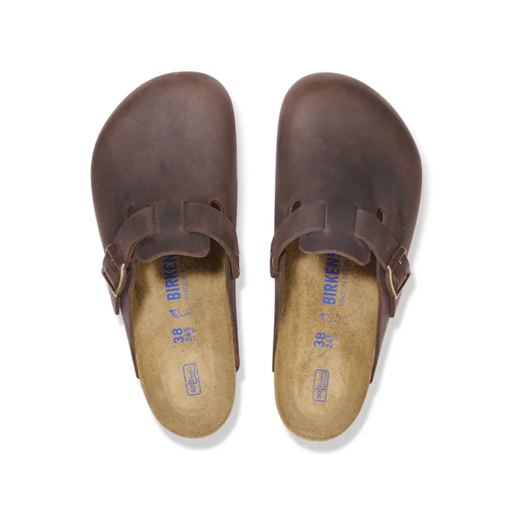 Birkenstock Boston Soft Footbed Natural Leather Oiled Habana Narrow
