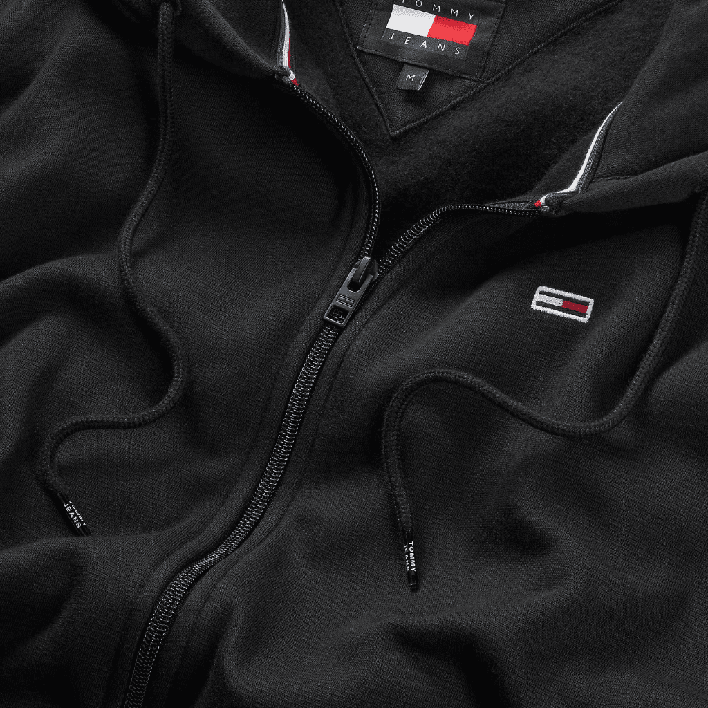 Tommy Jeans Regular S Flag Zip-Thru Hoody Black