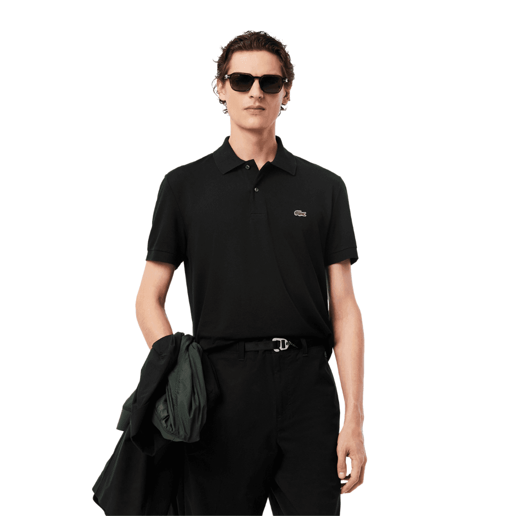 Lacoste L.12.12 Classic Fit Stretch Polo Shirt Black