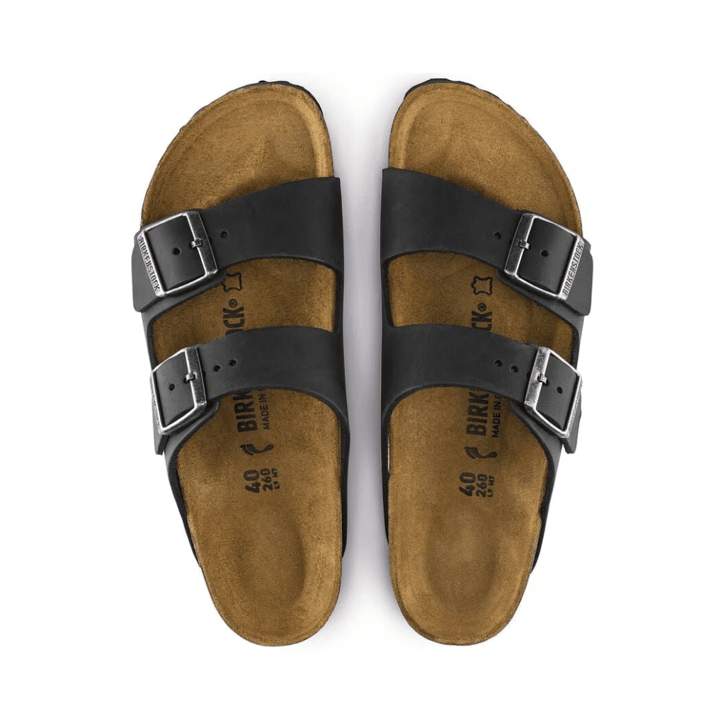 Birkenstock Arizona Natural Leather Oiled Black Regular