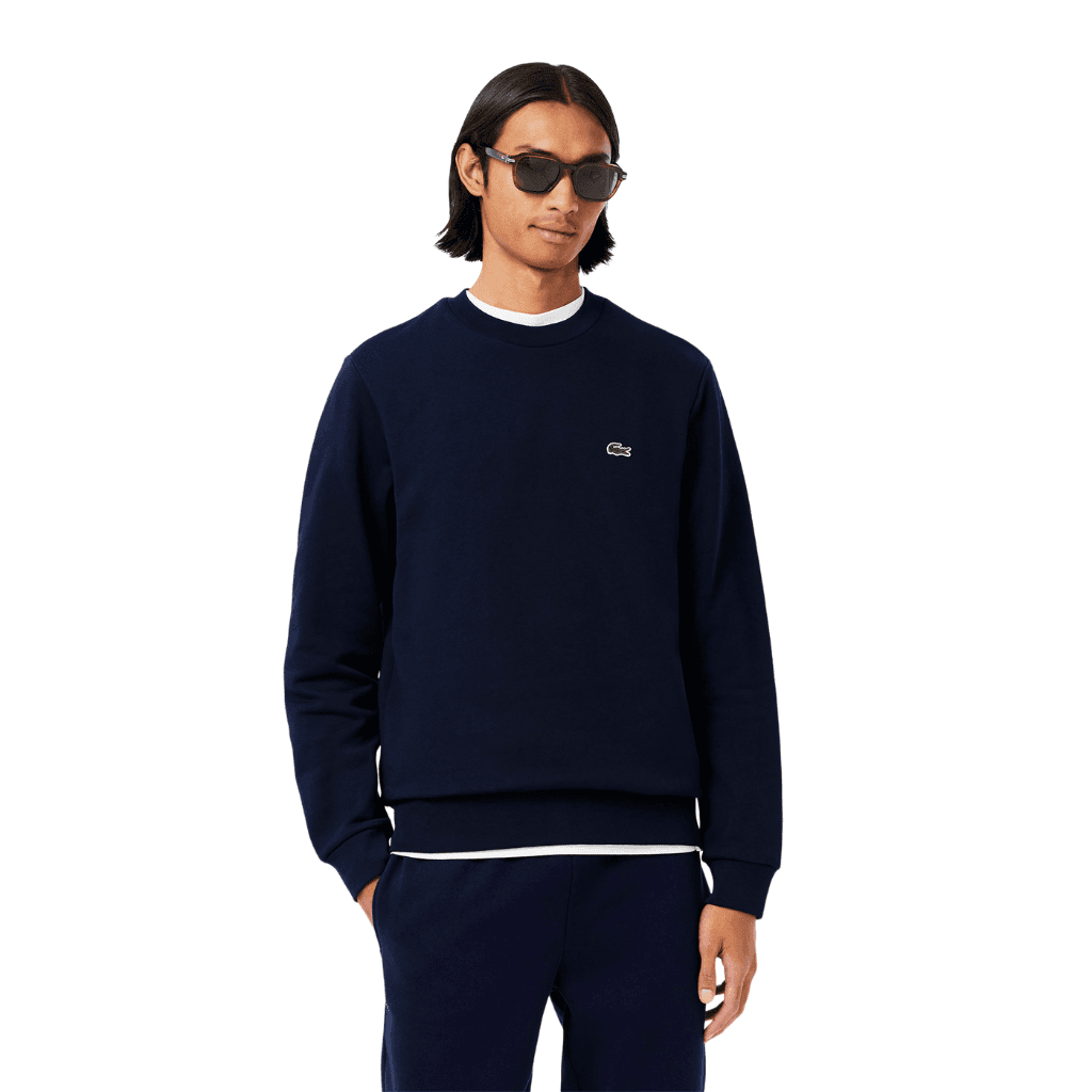 Lacoste Fleece Crew Neck Sweatshirt Navy Blue
