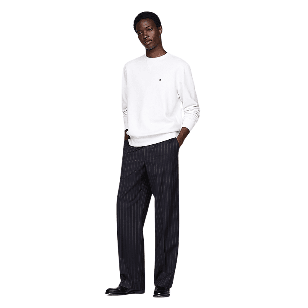 Tommy Hilfiger Fleece Crew Neck Jumper White