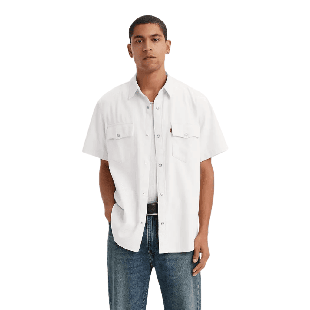 Levi's Short Sleeve Western Shirt Newman Ecru White